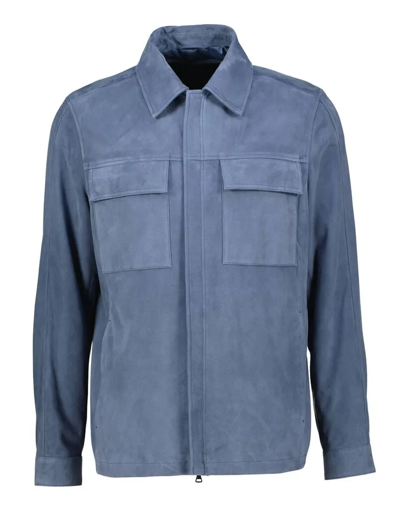 Paul & Shark Herren Lederjacke AQUALEATHER Indigo