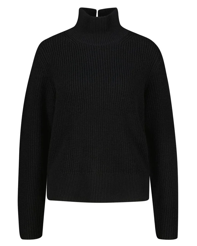 windsor. Damen Strickpullover aus Wolle mit Stehkragen Schwarz