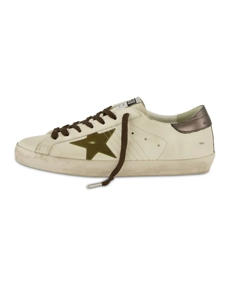Golden Goose Herren Sneaker Leder SUPER STAR Weiss