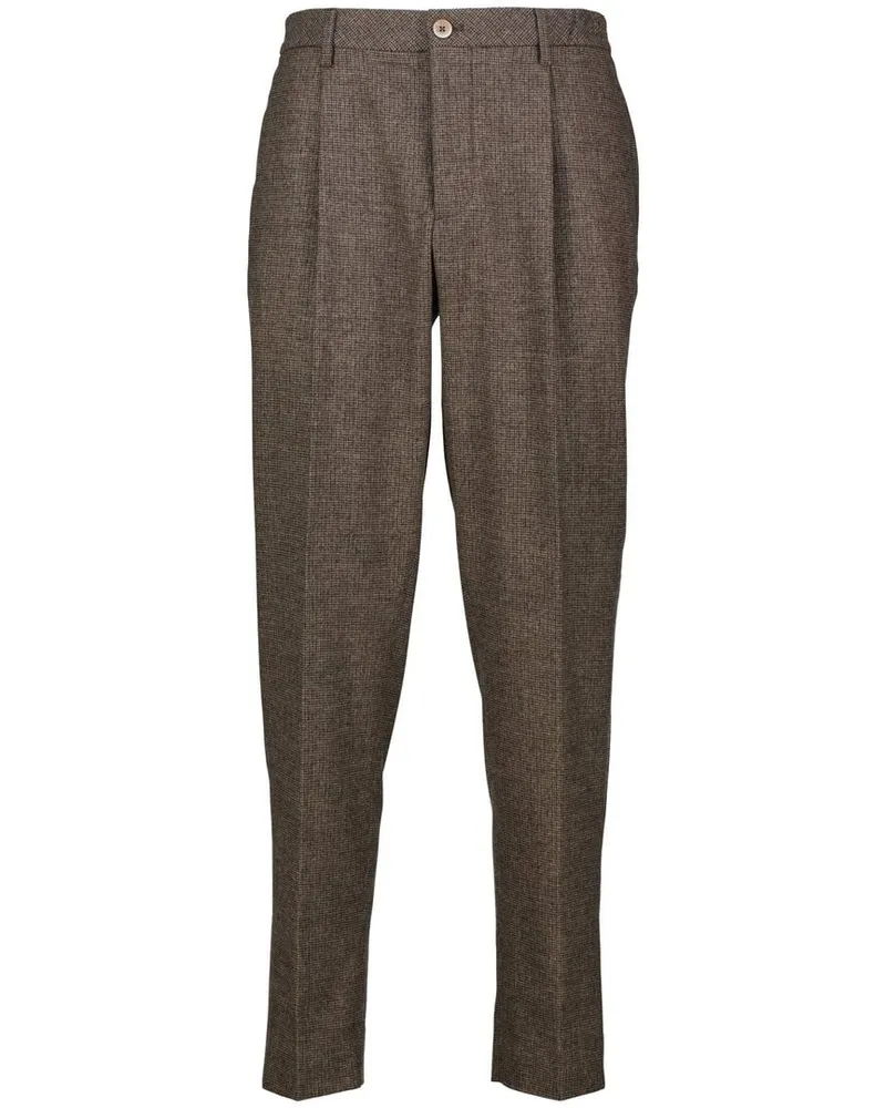 GTA Herren Flanellhose mit Bundfalten DENNIS Braun