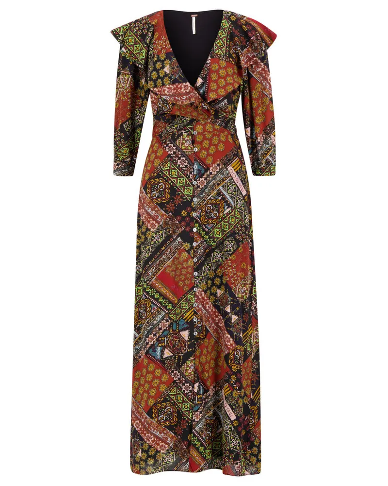 Free People Damen Maxikleid LENNON DRESS Schwarz