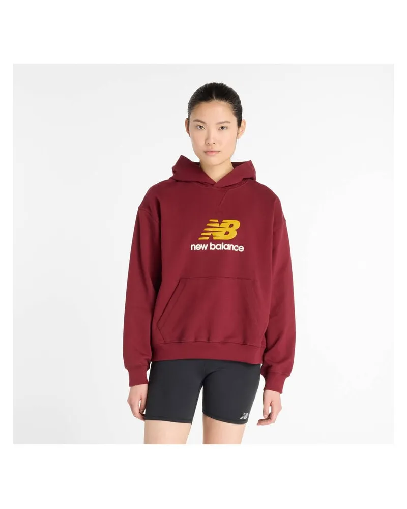 New Balance Damen Hoodie ATHLETICS FRENCH TERRY LOGO Bordeaux