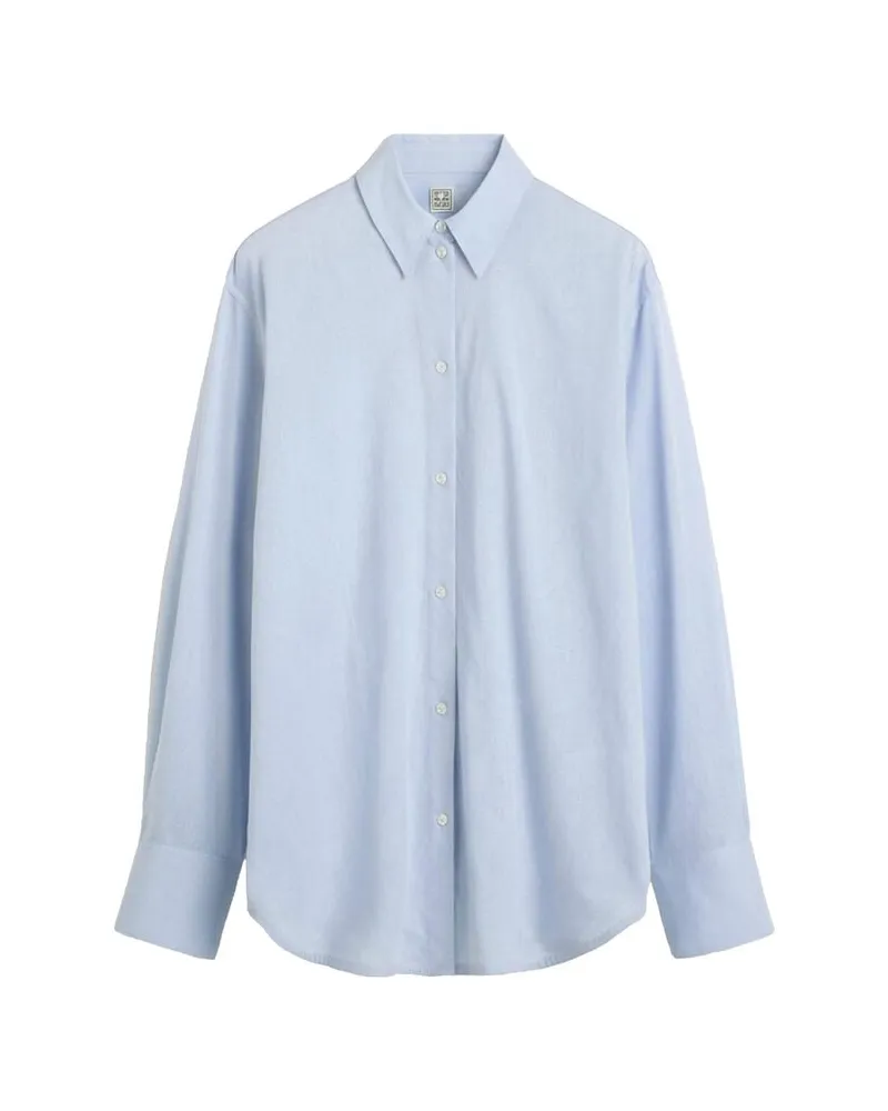 Totême Damen Hemdbluse aus Leinen-Mix Bleu