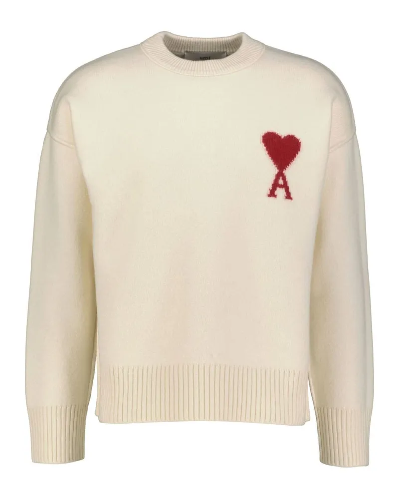 AMI Paris Strickpullover aus Wolle AMI DE COEUR Sand