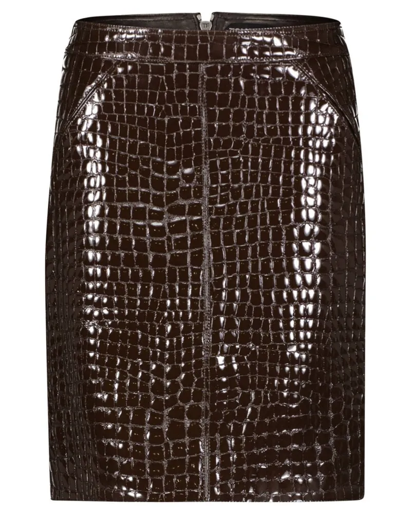Tom Ford Damen Lederrock Braun