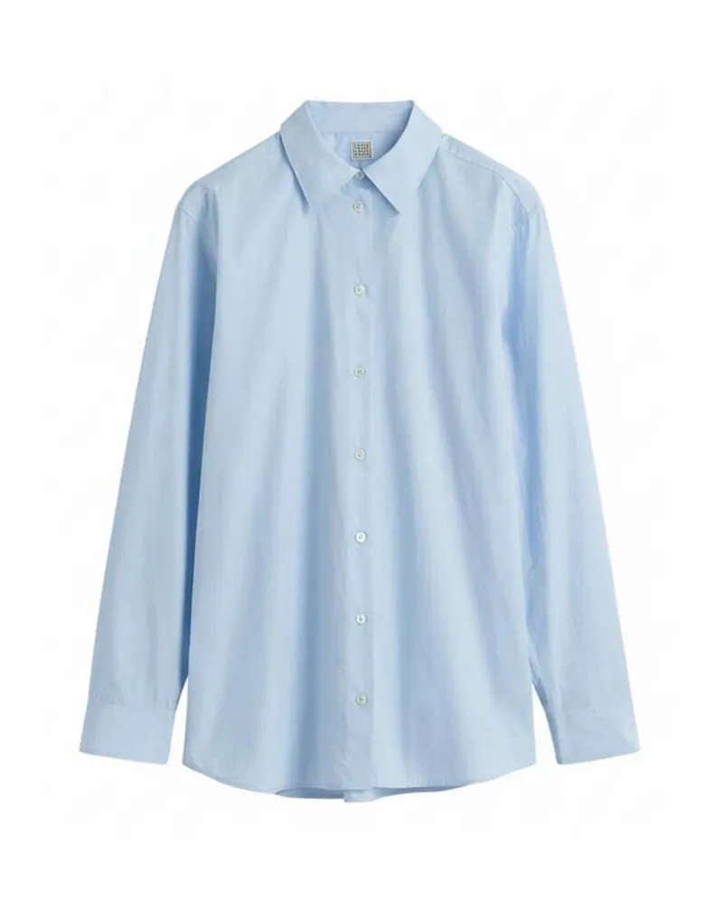 Totême Damen Bluse aus Bio-Baumwolle Bleu