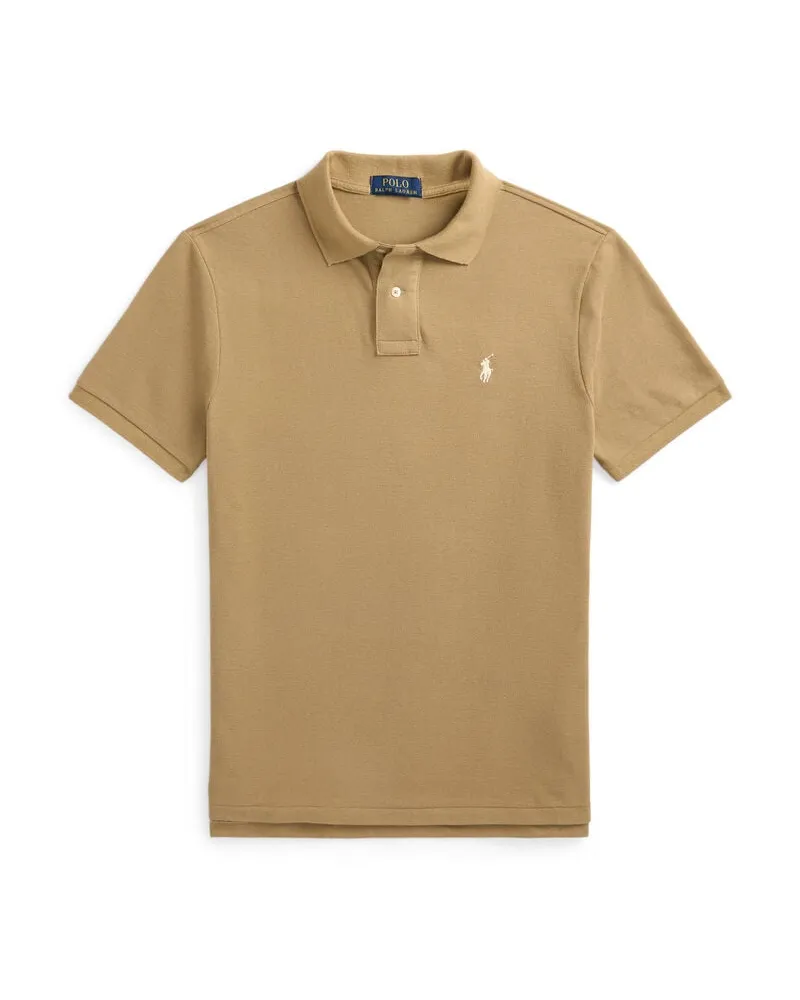 Ralph Lauren Herren Poloshirt Custom Slim Fit Beige