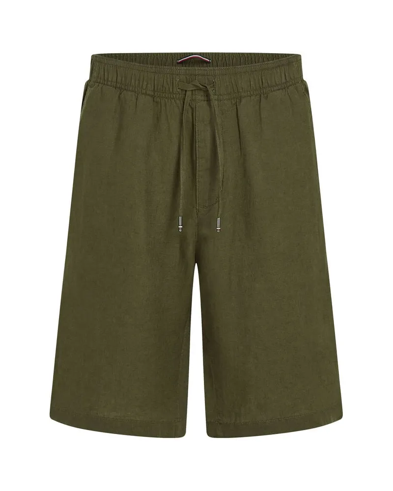Tommy Hilfiger Herren Shorts mit Leinen HARLEM Relaxed Fit Efeu
