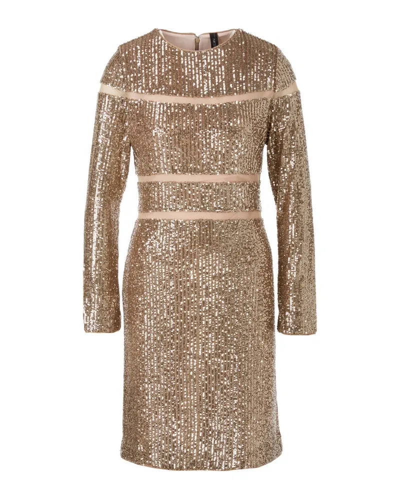 Marc Cain Damen Paillettenkleid Beige