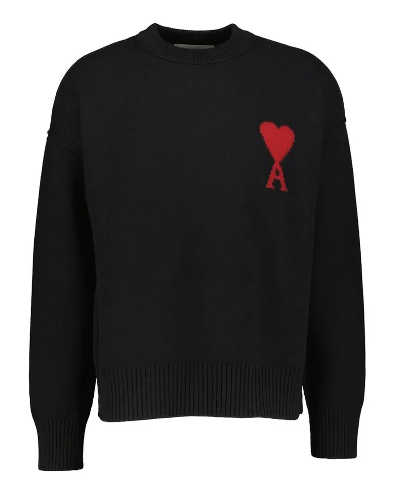 AMI Paris Strickpullover aus Wolle AMI DE COEUR Schwarz