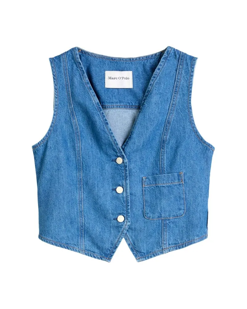 Marc O'Polo Damen Jeansweste aus Bio-Baumwolle, Lyocell und Leinen Blue