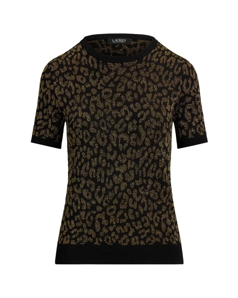 Ralph Lauren Damen Strickpullover mit Animal Print Schwarz