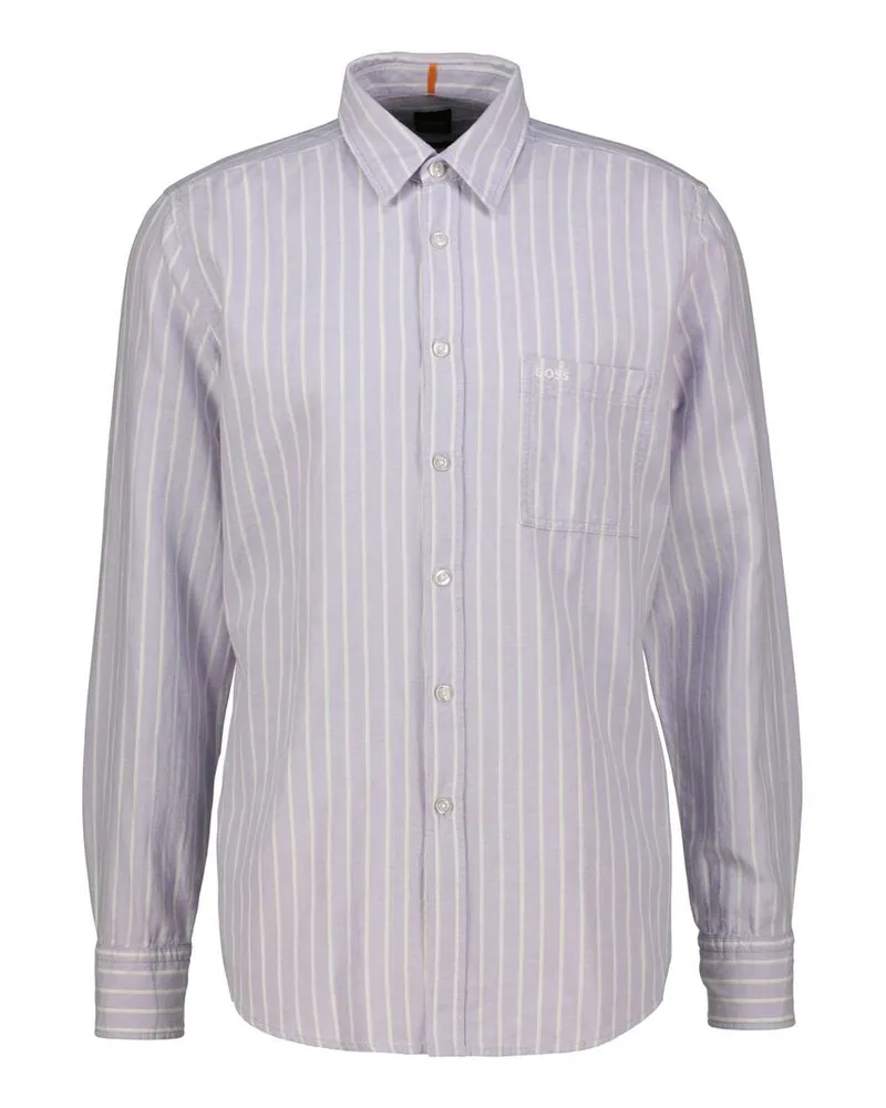 HUGO BOSS Herren Hemd mit Leinen RELEGANT Regular Fit Grau