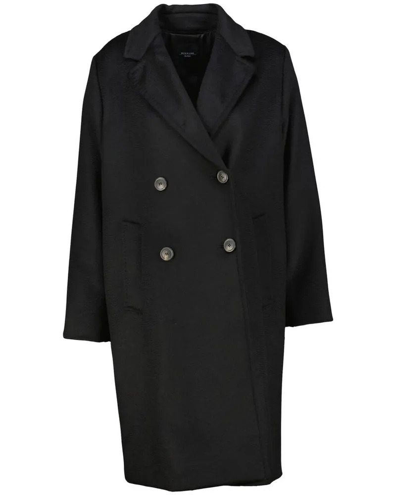 Max Mara Damen Wintermantel aus Schurwolle ZUM Schwarz