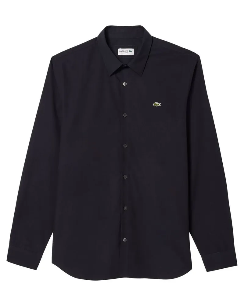 Lacoste Herren Hemd aus Baumwollpopeline Slim Fit Marine
