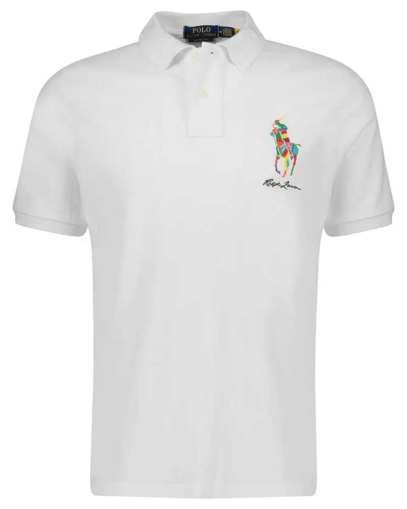 Ralph Lauren Herren Poloshirt  Regular Fit Kurzarm Weiss