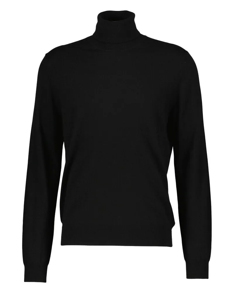 HUGO BOSS Herren Rollkragenpullover aus Kaschmir L-BERNARDO Schwarz