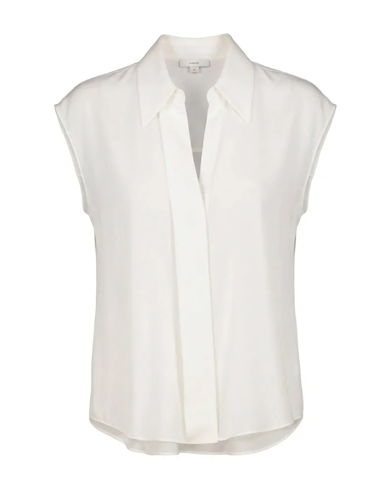 Vince Damen Bluse aus Seidenmix Offwhite