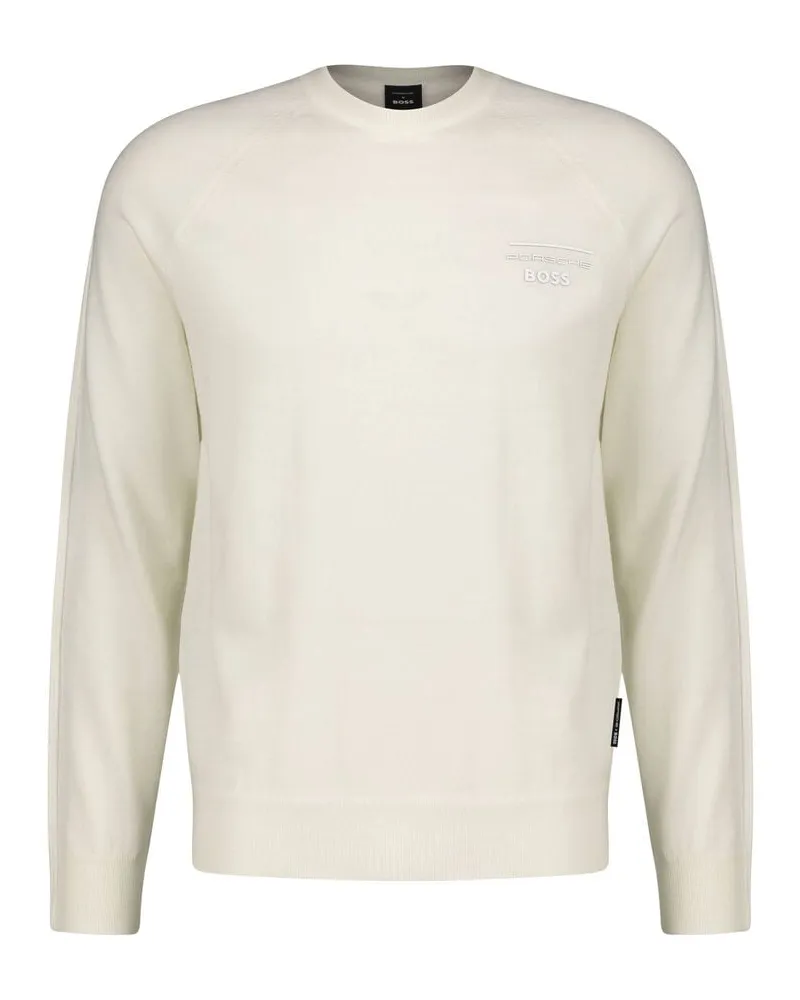 HUGO BOSS Herren Strickpullover aus Wolle BALLETO_PS Weiß
