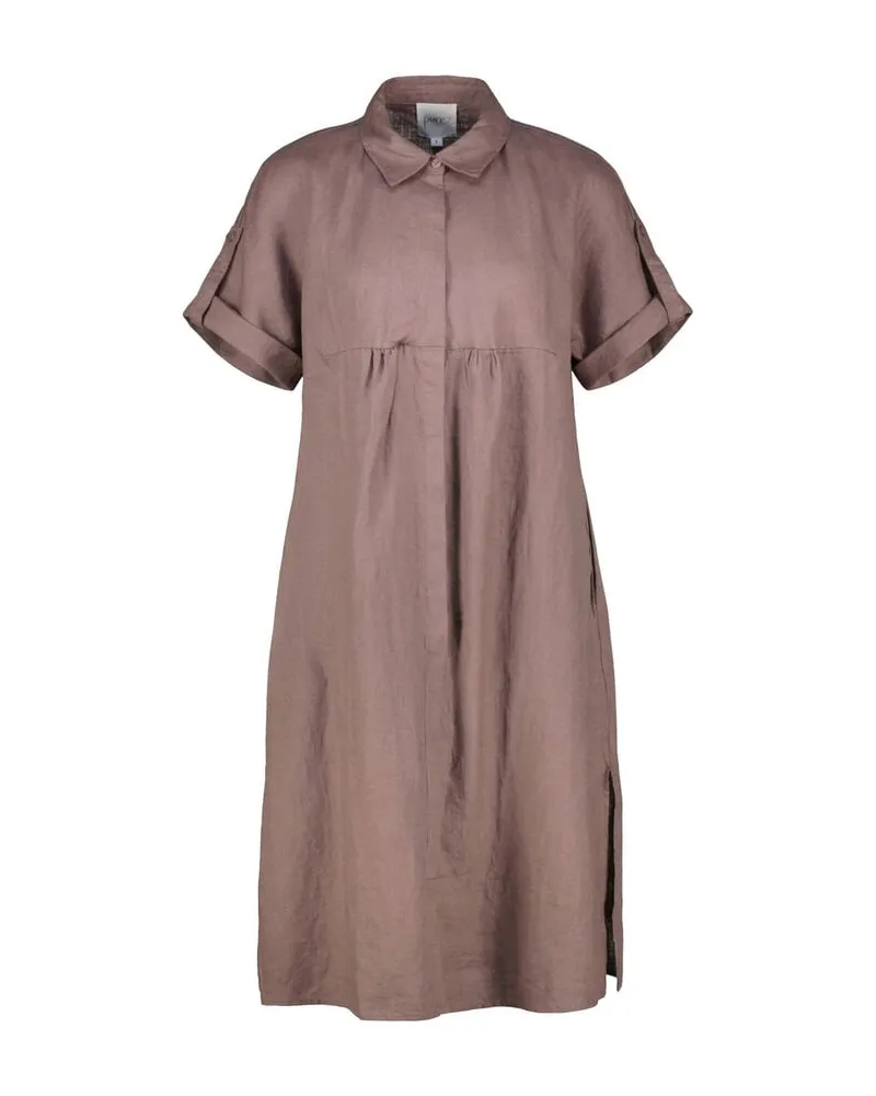 pure Damen Kleid aus Leinen Trüffel