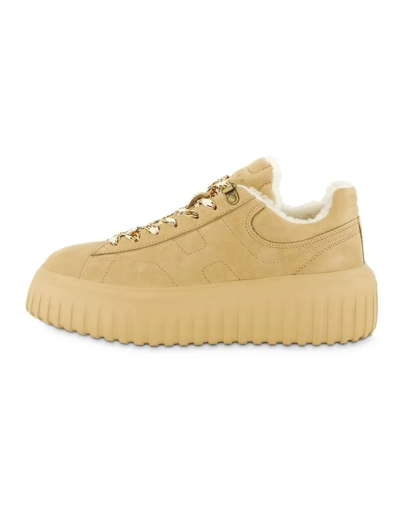 Hogan Damen Sneaker H-STRIPES mit Lammfell Sand