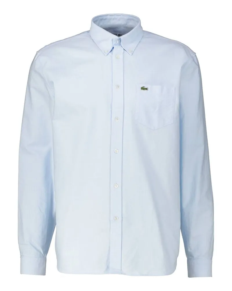 Lacoste Herren Hemd Regular Fit Langarm Weiß