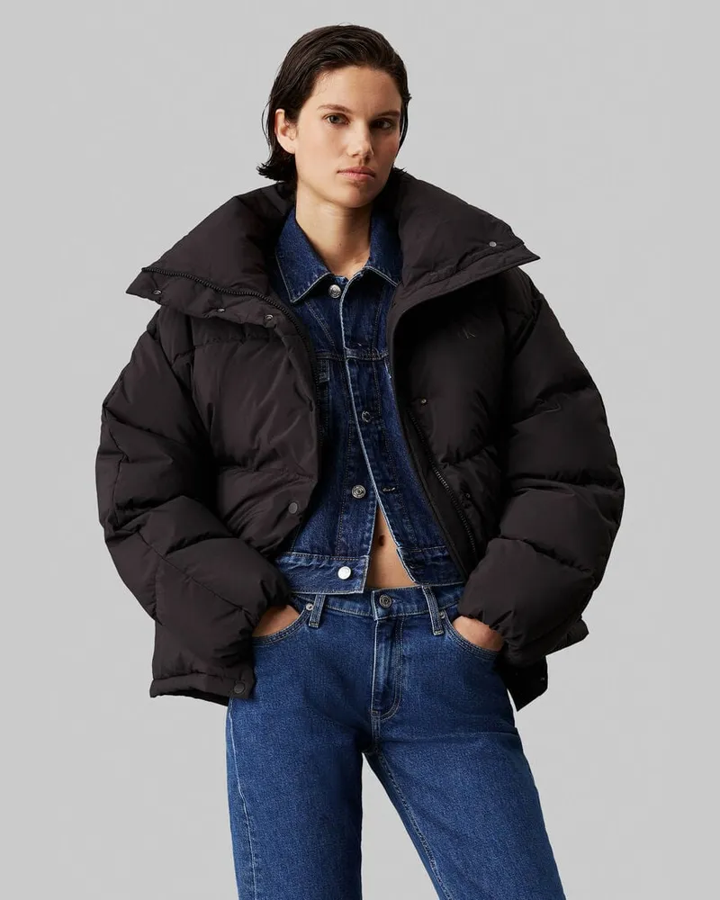 Calvin Klein Damen Steppjacke RELAXED PUFFER Schwarz
