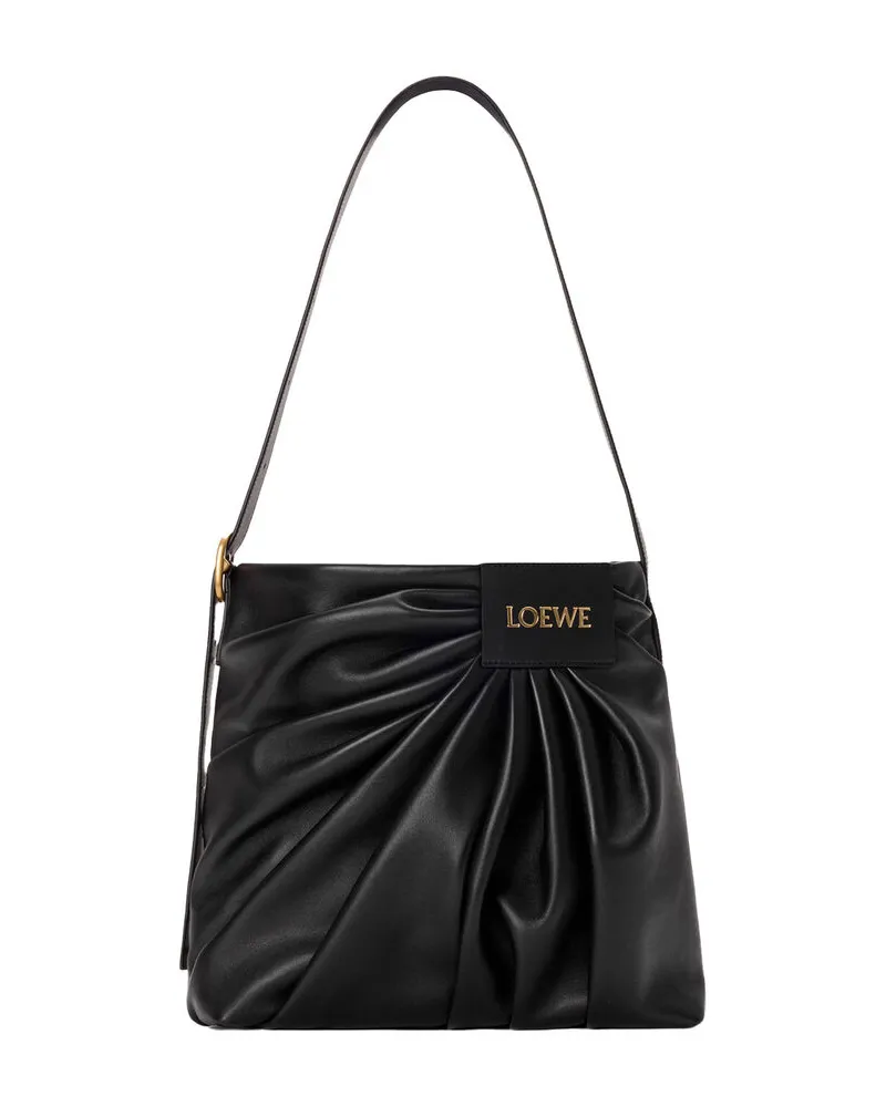 Loewe Damen Schultertasche DRAPED TOTE Schwarz