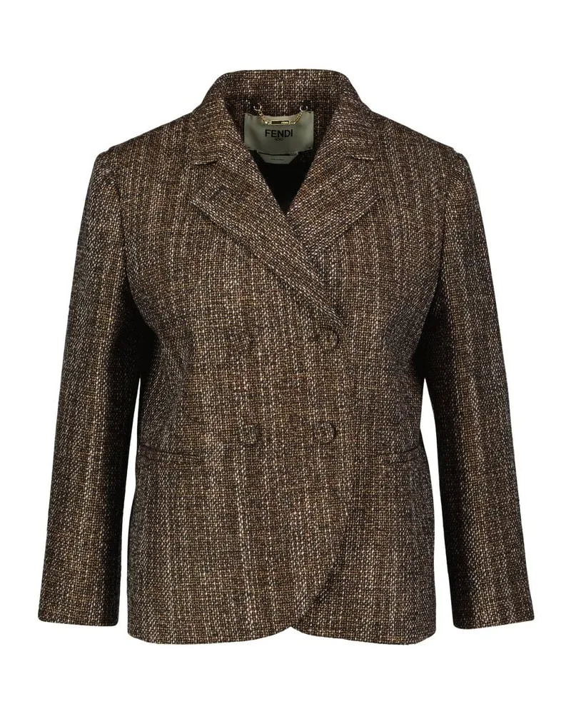 Fendi Damen Blazer aus Wolltweed Braun