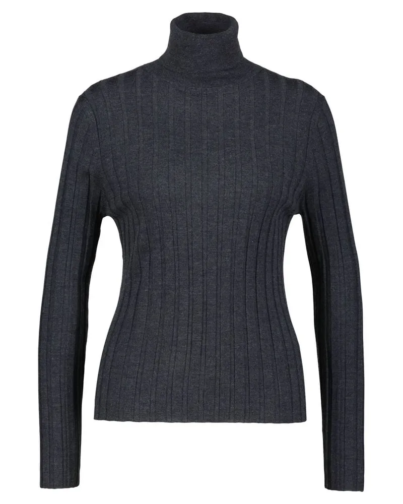 ALLUDE Damen Rollkragenpullover aus Wolle Anthrazit