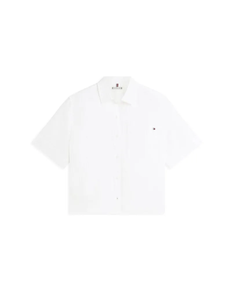 Tommy Hilfiger Damen Bluse aus Leinen Weiss