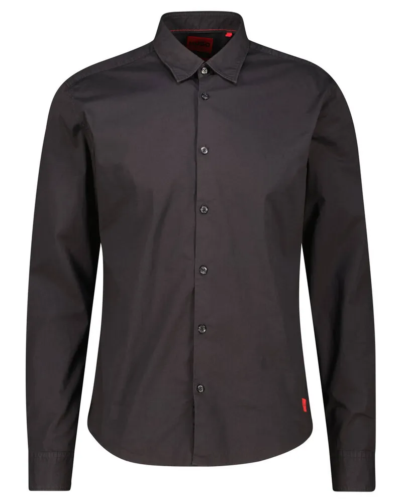 HUGO BOSS Herren Hemd ERMO Slim Fit Schwarz