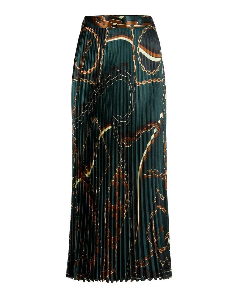 Marc Cain Damen Plisseerock SYDNEY mit Ketten-Print Efeu