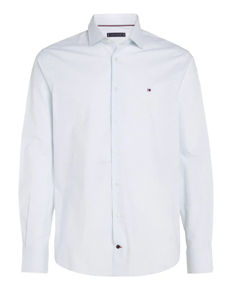 Tommy Hilfiger Herren Hemd Langarm TH FLEX Slim Fit Bleu
