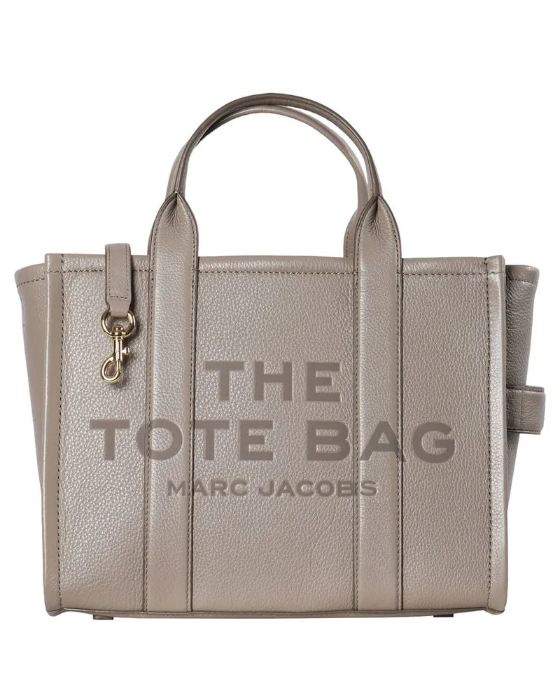 Marc Jacobs Damen Shopper THE SMALL LEATHER TOTE BAG Taupe