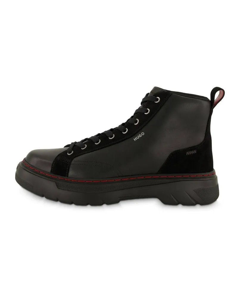 HUGO BOSS Herren Schnürboots Leder URIAN_HITO Schwarz