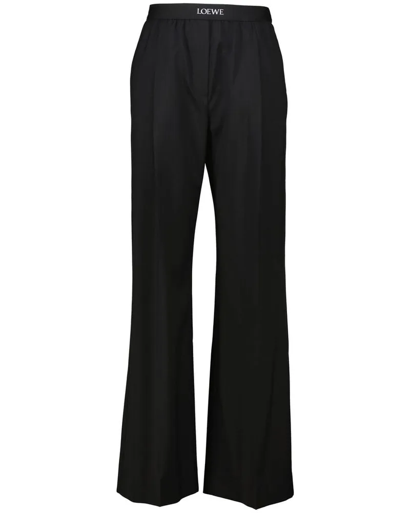 Loewe Damen Hose aus Wolle Schwarz