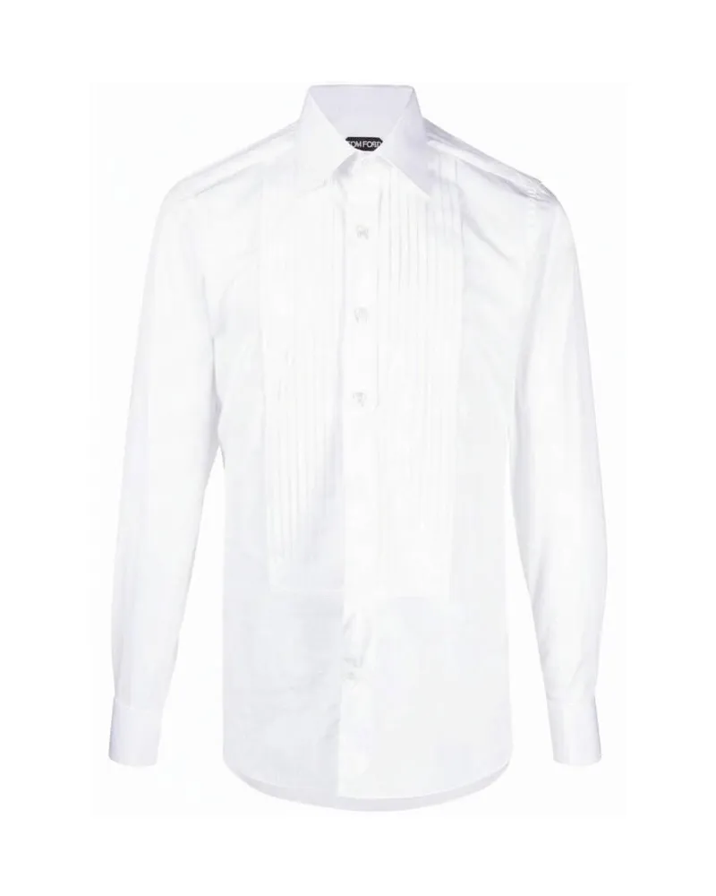 Tom Ford Herren Hemd aus Baumwolle Slim Fit Weiß