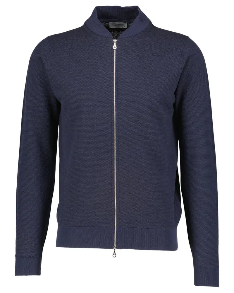 John Smedley Herren Strickjacke aus Merinowolle 16SINGULAR 30GG Marine