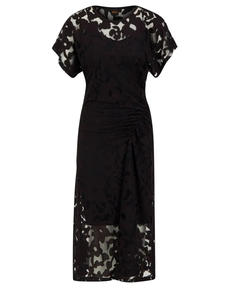 HUGO BOSS Damen Jerseykleid C_EBUNA Schwarz