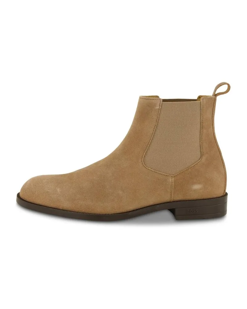 HUGO BOSS Herren Chelsea Boots aus Veloursleder TAYIL_CHEB Taupe