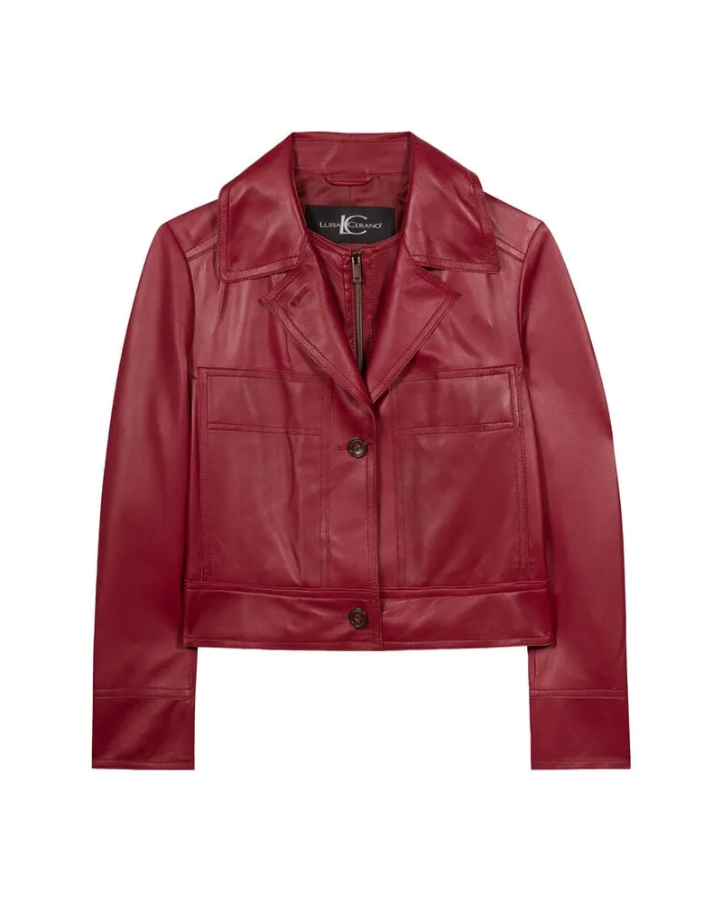Luisa Cerano Damen Lederjacke aus Lammnappa Bordeaux