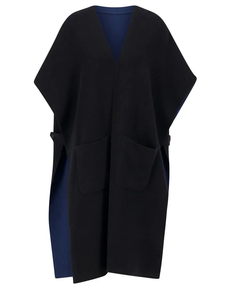 Akris Damen Poncho aus Kaschmir Schwarz