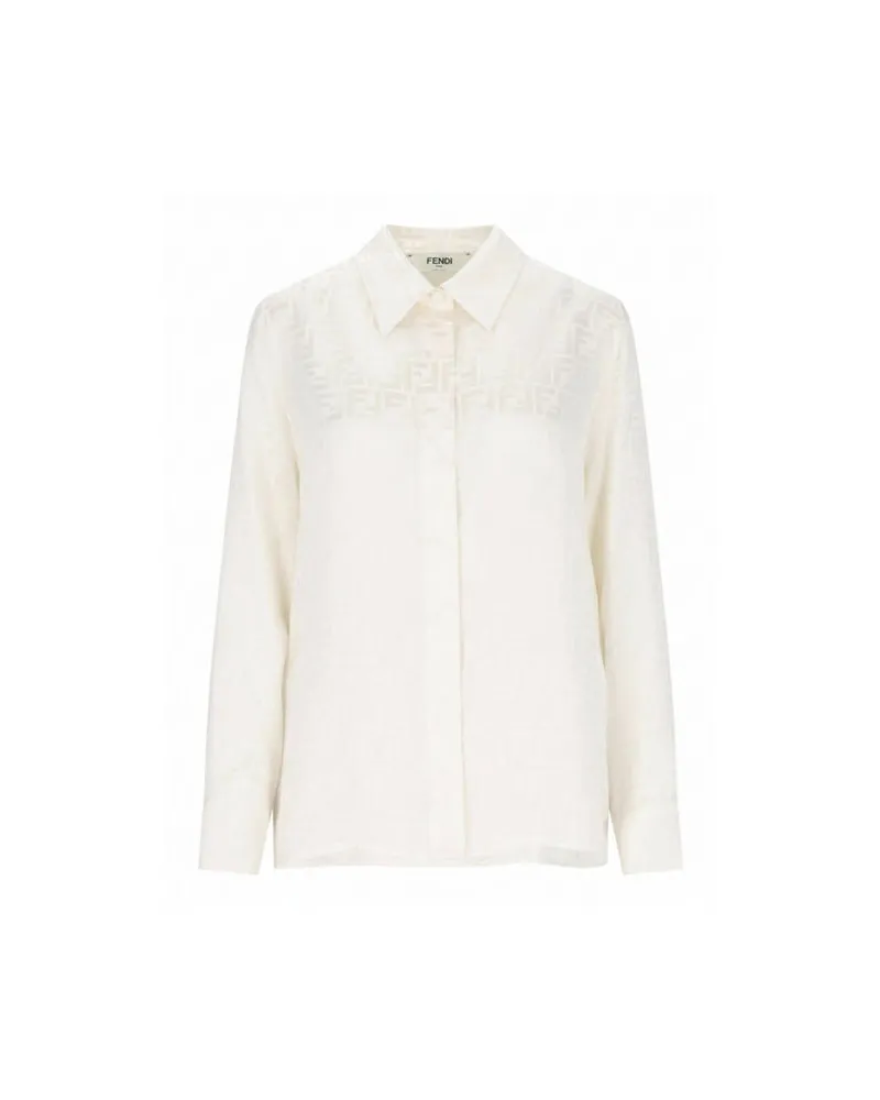 Fendi Damen Seidenbluse Offwhite