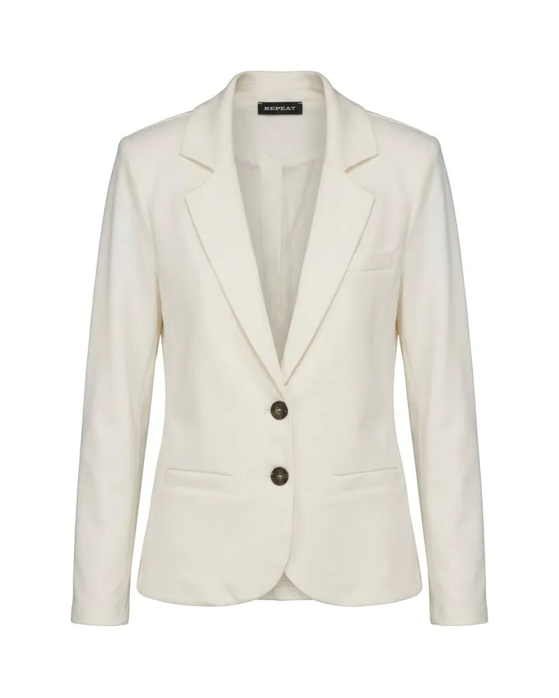 Repeat Damen Blazer aus Sweatshirtstoff Offwhite