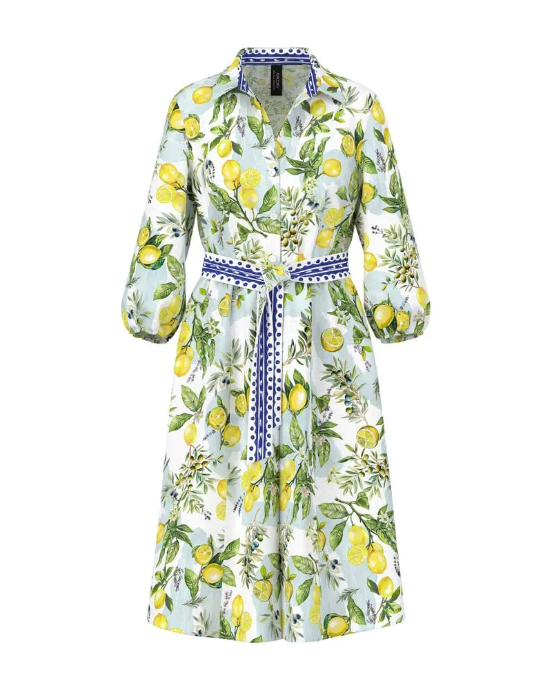 Marc Cain Damen Sommerkleid aus Baumwolle Weiss