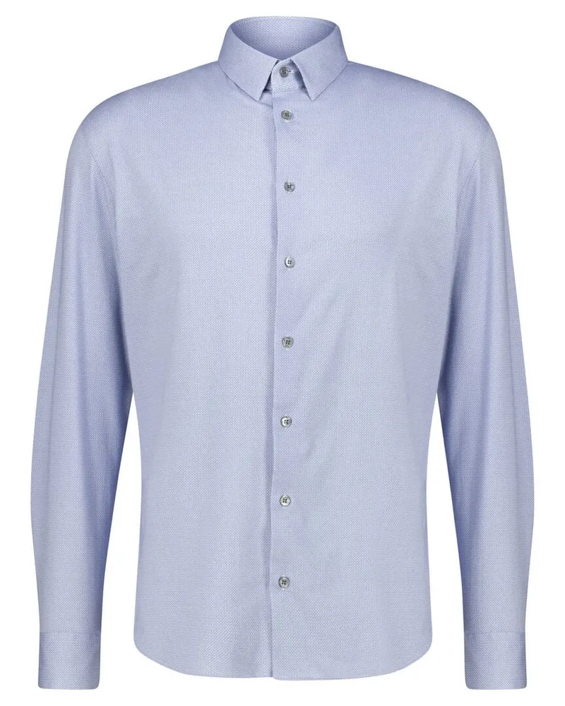 Giorgio Armani Herren Jerseyhemd Slim Fit Blau