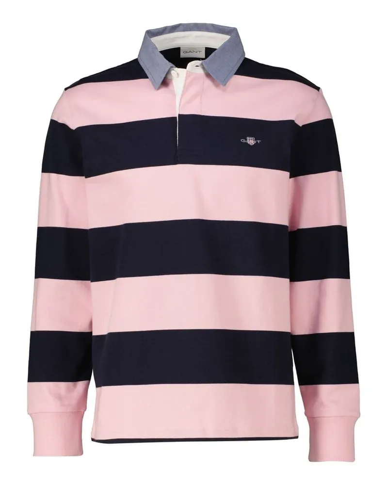 Gant Herren Langarmshirt mit Kragen CHAMBRAY HEAVY RUGGER Pink