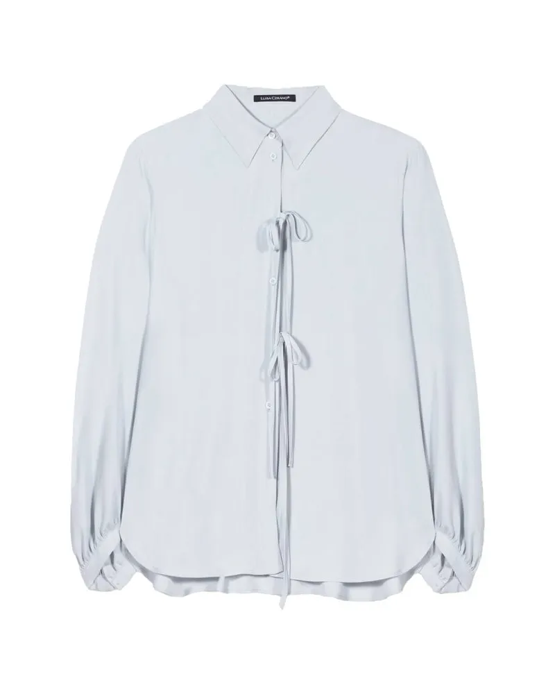 Luisa Cerano Damen Bluse mit Seide Bleu