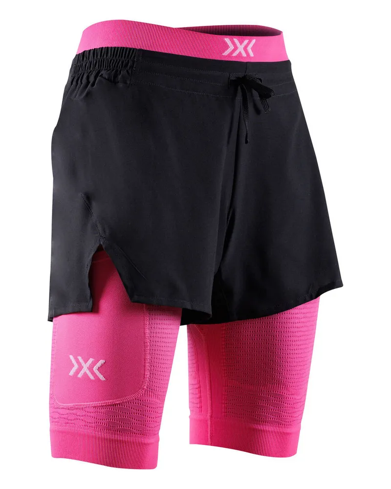 X-Bionic Damen Laufshorts EFFEKTOR 2IN1 PANTS Schwarz